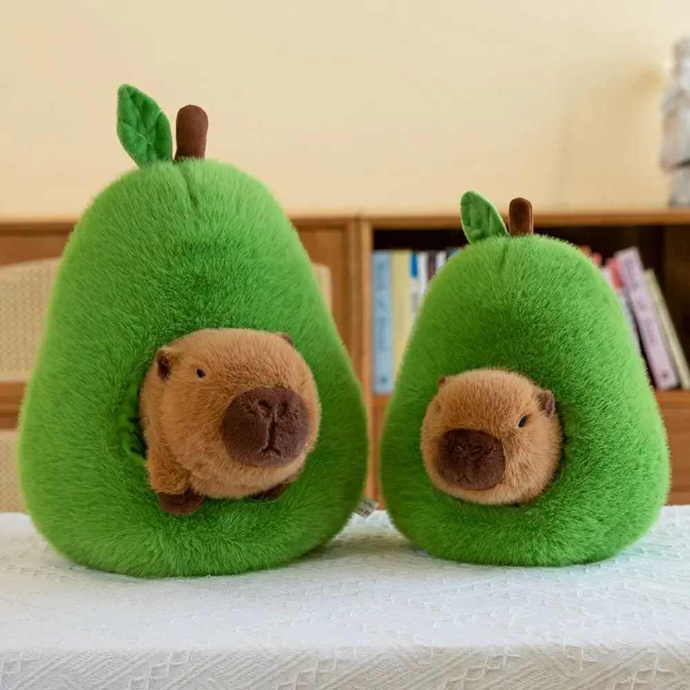 Animals Avocado Capybara Plush Toy Cute Soft Capibara Anime Fluffty Toy Simulation Capybara Cartoon Capybara Plush Doll