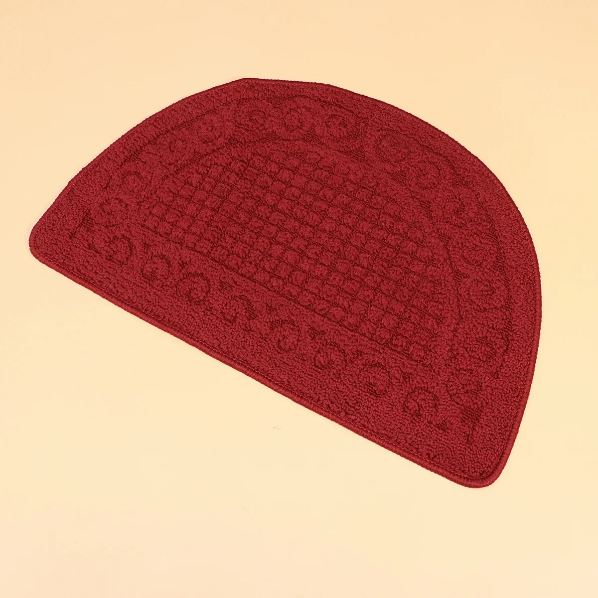 

1Pcs Anti-Slip Mat Premium Polypropylene Fiber Semi-Circular Non-Slip Floor Mat for Home Office Bathroom Indoor Use Red 40x63cm