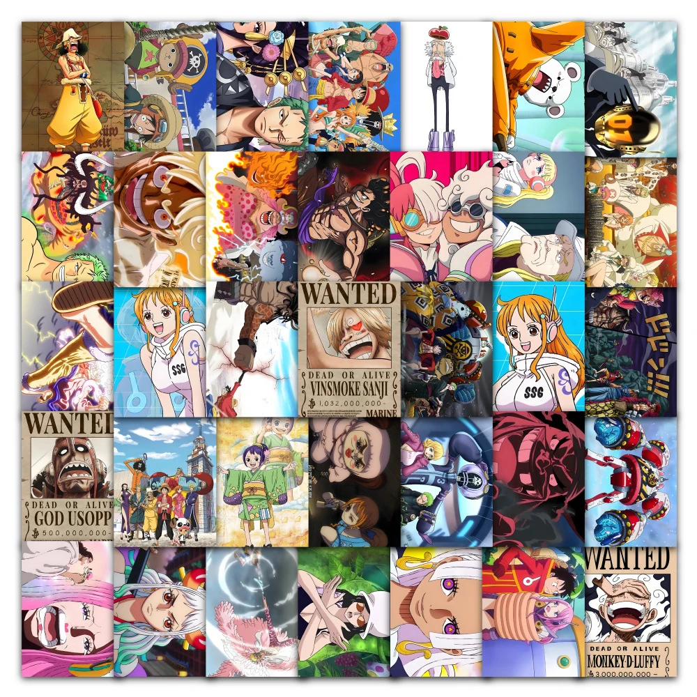 

10/30/60pcs Cool Japanese Anime ONE PIECE Stickers Cartoon Kids DIY Decals Toy Skateboard Notebook Phone Graffiti Luffy Sticker