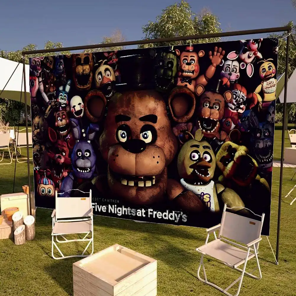 Fnaf Five-nights-At-Freddys Family Gatherings Outdoor Atmosphere Flags Camping Decorations Banners