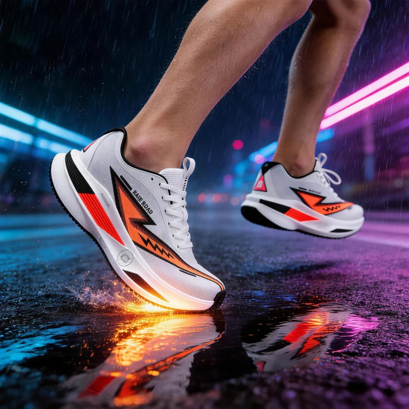Men Lightweight Men Carbon Plate Running Shoes Women Shock Absorbing Breathable Mesh Energy Return Sneakers for Marathon Workout