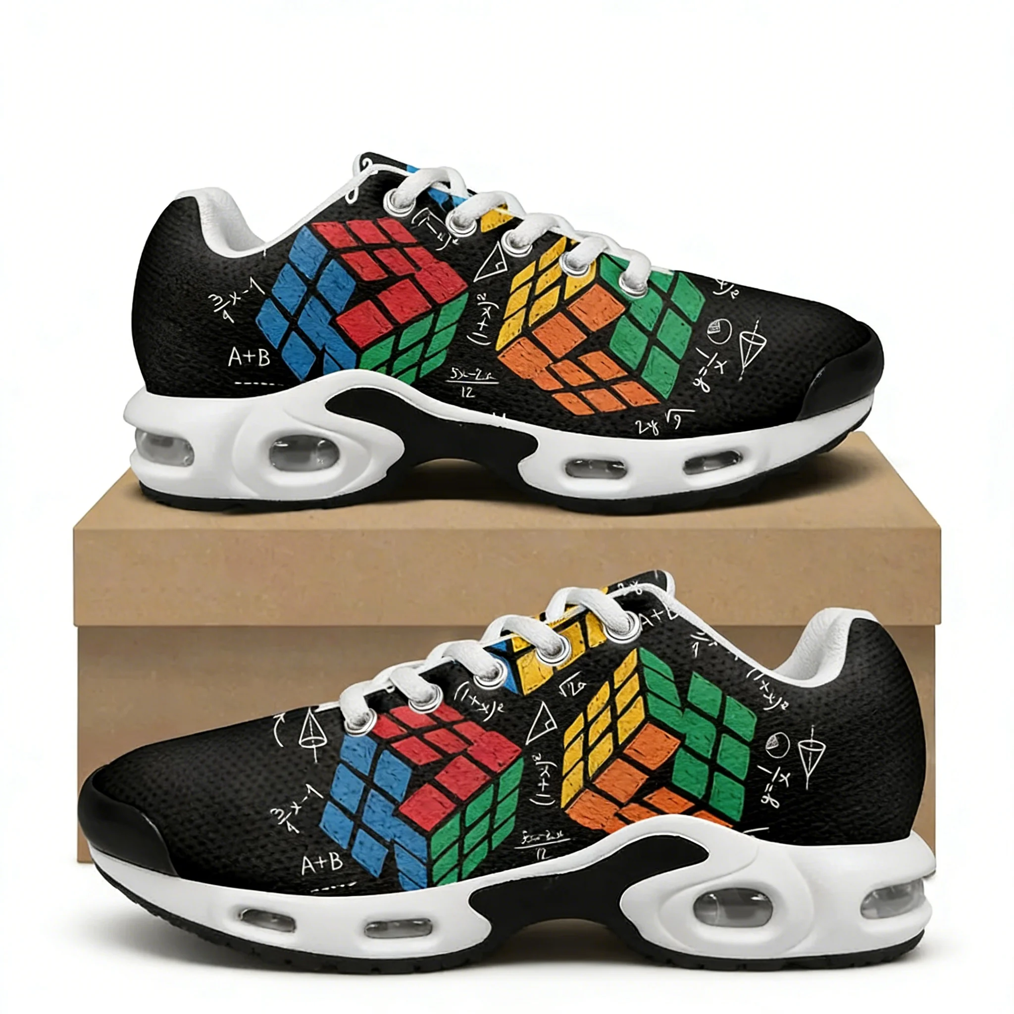 

Custom Math Rubik Fashion Design Air Cushion Sneakers Mens Womens Hiking Running Shoes Mountain Climbing Sports Casual Shoes