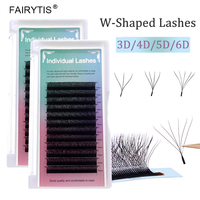 FAIRYTIS 3D W-Shaped Eyelash Extensions 3D 4D 5D 6D Easy Fans Volume Nature Soft Individual Lashes 5D Private Label Wholesale