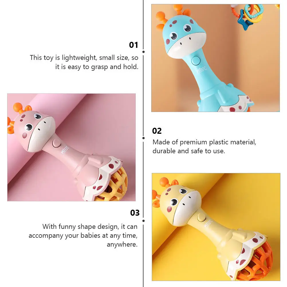 1 قطعة حشرجة الموت الحيوانية لحديثي الولادة قسط البلاستيك خفيفة الوزن فهم عصا التعلم المبكر جرس اليد التعليمية الطفل