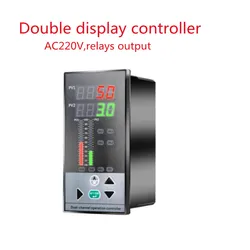 Double Display Water Level Pressure Indicator  Temperature Controller 4-20mA Relay RS485 Output LED