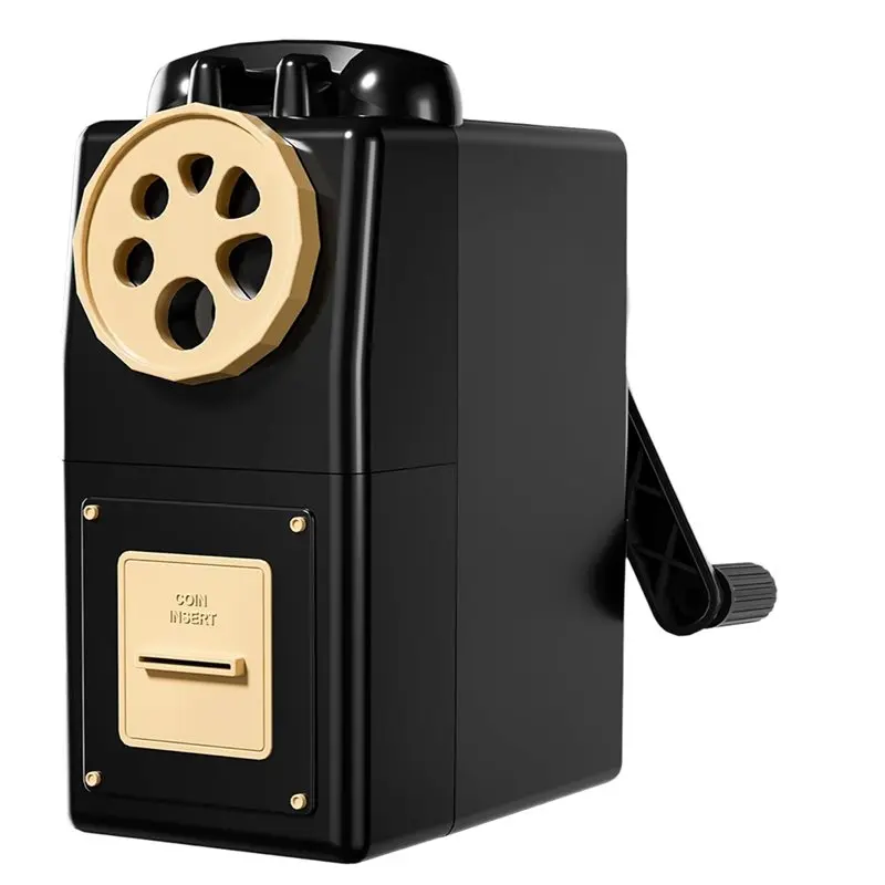 مبراة أقلام رصاص يدوية رائعة لأقلام الرصاص الملونة، 6 مقابض مقاسات محمولة باليد 6-12 مم