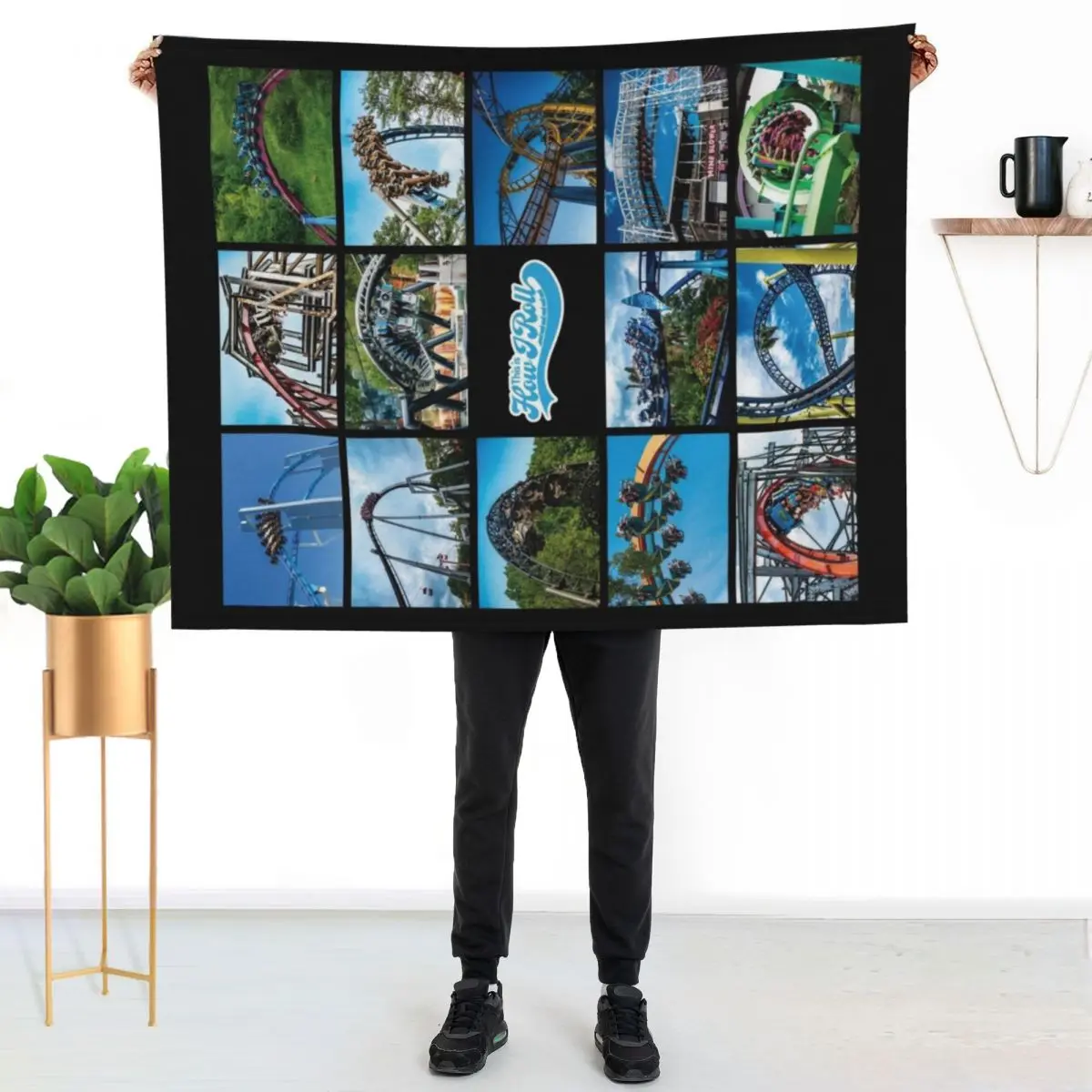 This is How I Roll Roller Coaster Collage Throw Blanket Bed for winter Tourist Thin Hairy For Decorative Sofa Blankets