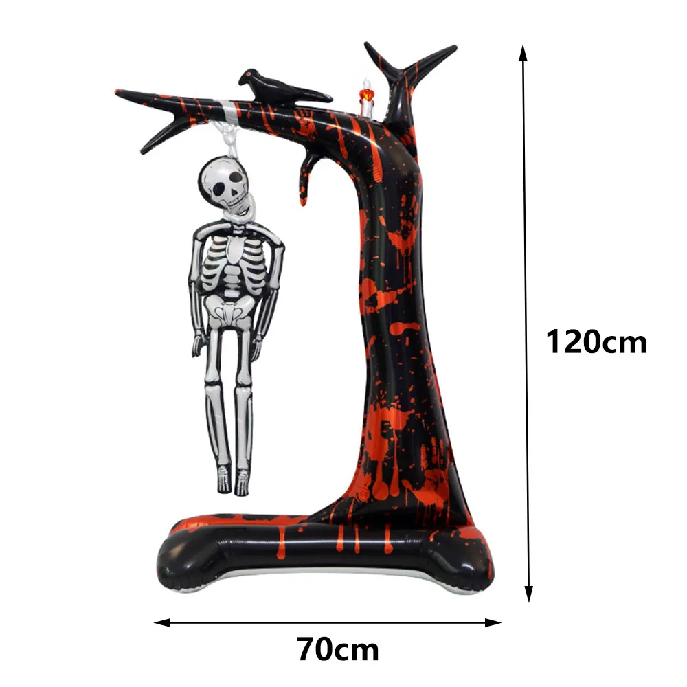 Riesige Halloween Aufblasbare Stehende Folienballons Blutiges Skelett Spinne Hängender Totenkopf Geisterbaum Ballons Halloween-Party-Dekoration – Detail 2