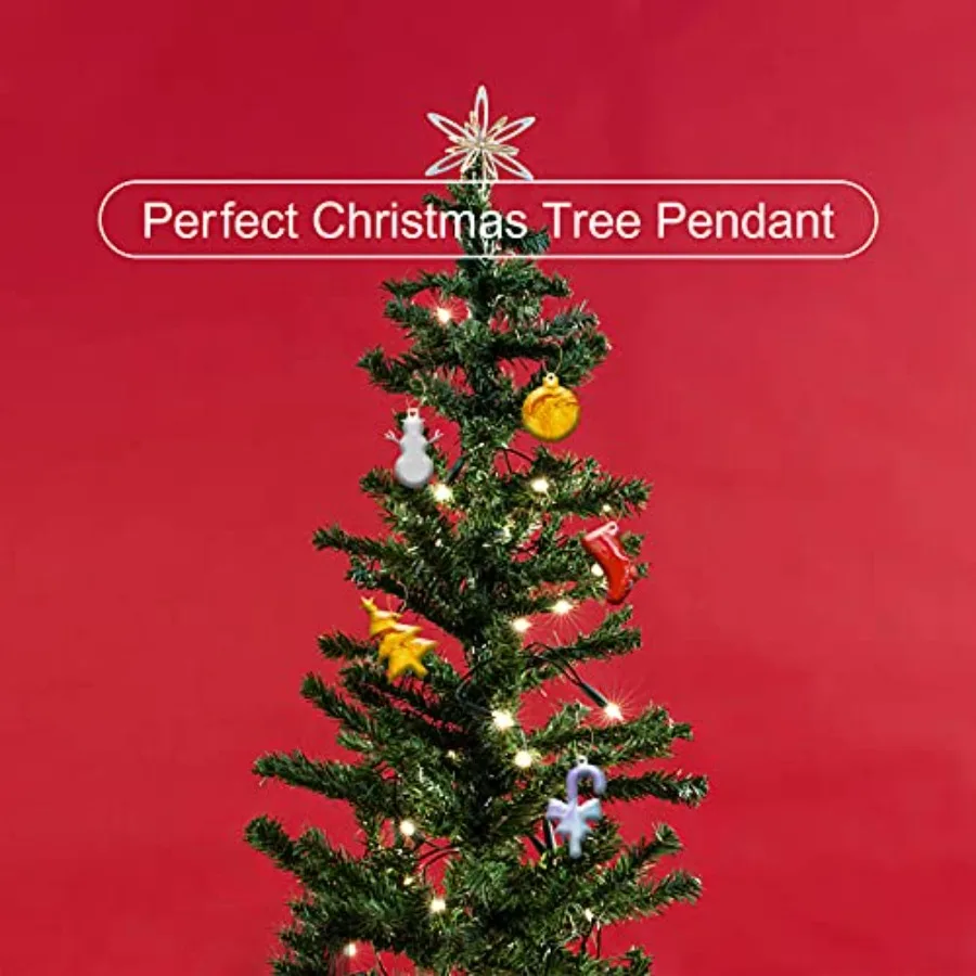 45Pcs Christmas Style Resin Molds Kit - Christmas Tree/Sock/Round Ornament/Snowman/Crutches Shape with Hole Keychain Pendant Si