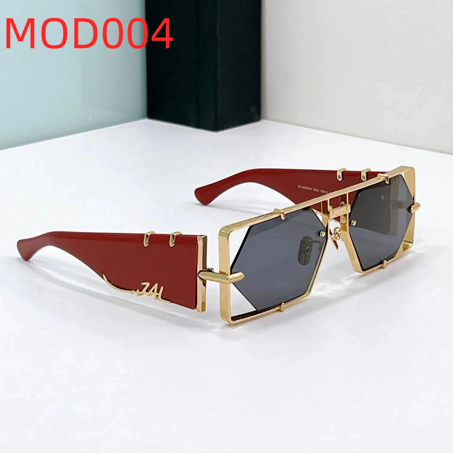 

New Arrival For SK CAZA MOD004 Oversized Red Acetate Frame Men Eyewear Fashion Vintage Top Quality Luxury Women Sunglasses