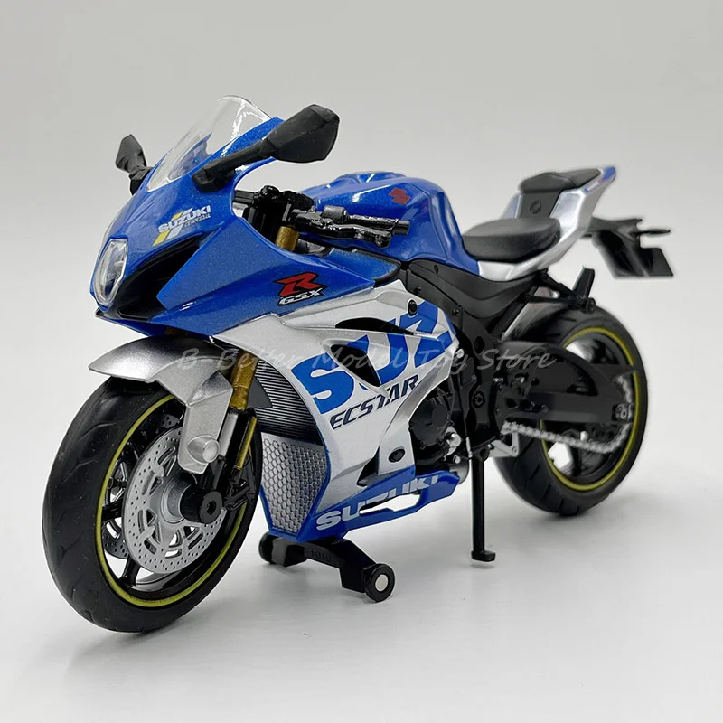 

Makeda 1:12 Diecast Racing Motorcycle Model Toy Suzuki GSX-R1000R L7 Sport Bike With Accessory Wheel Collector Edition