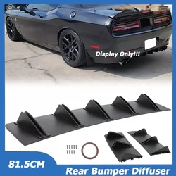 81.5cm Universal For Dodge Challenger 2008-2023 Rear Bumper Diffuser 5 Shark Fin Splitter Spoiler Body Kit Cover Car Accessories