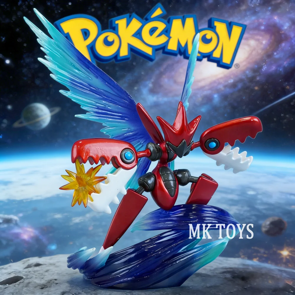 Figura de Anime Pokémon Mega Scizor, Estátua de PVC, Ornamento de Mesa, Modelo de Coleção, Brinquedos para Crianças, Presentes 13cm