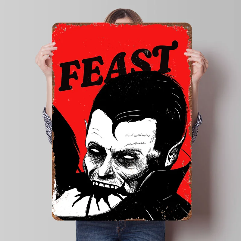 Dracula Tin Plaque Poster Customized Wall Art Retro Vintage Metal Signs for Man Cave Home Decor Gaming Room Decoration Cozy Men