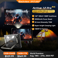 World Premiere Blackview Active 12 Pro Rugged Projector Tablet 11'' Pad Android 15 16GB 1TB 33000mAh Dimensity 7300 Tablet Phone