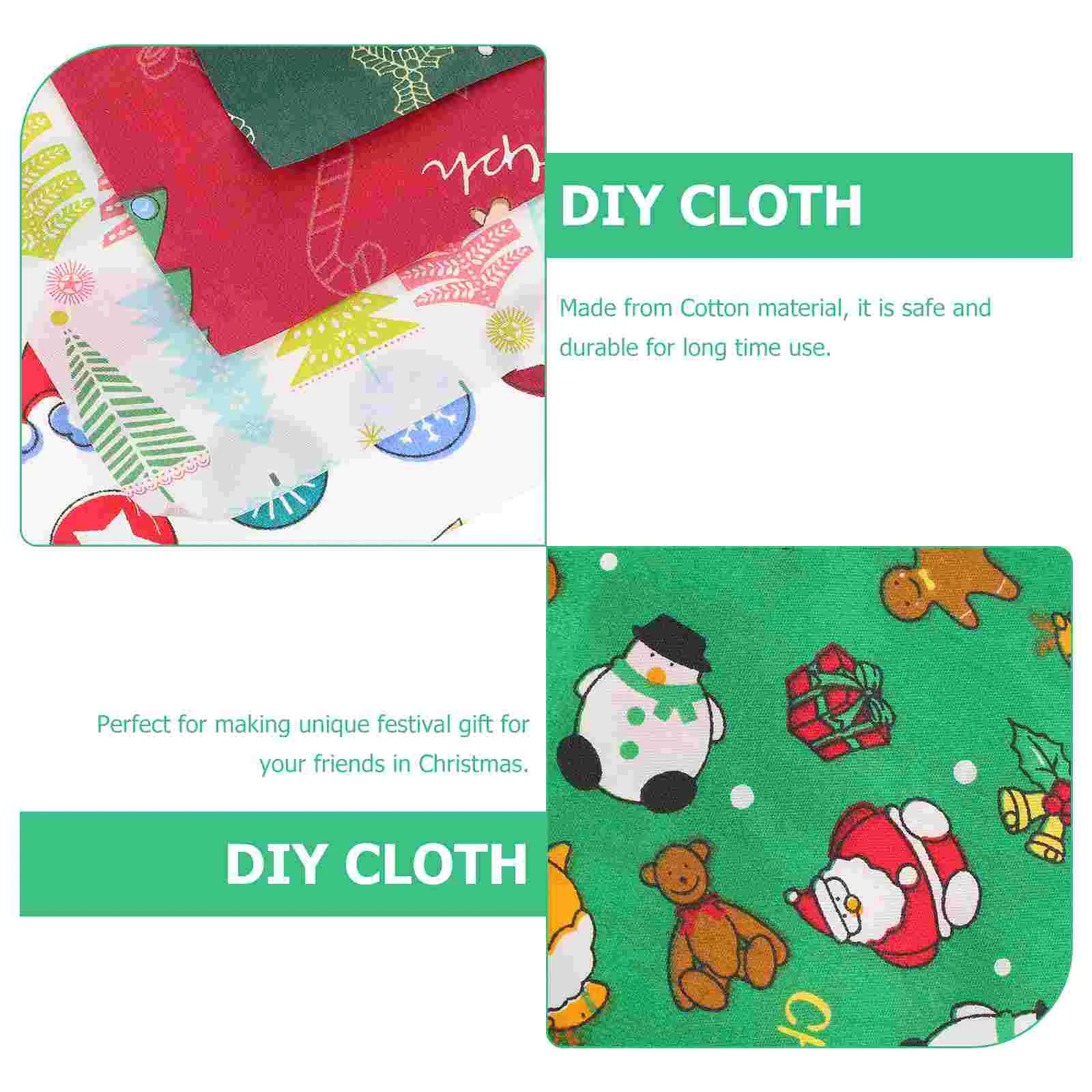 10 Sheets Christmas Cloth Group Head Small Floral Cotton Fabric DIY Japanese Patchwork Quilt The Printing