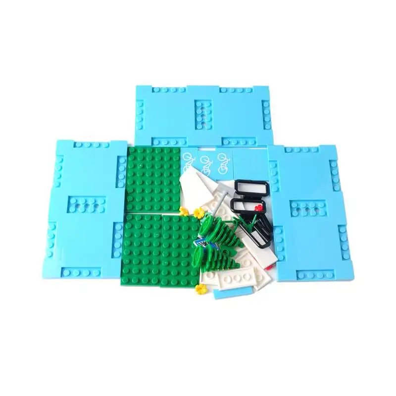 MOC Road Base Plate Compatible City Street View Building Blocks Bricks Traffic Lights Sign Legoeds Puzzle 60304 DIY Toys