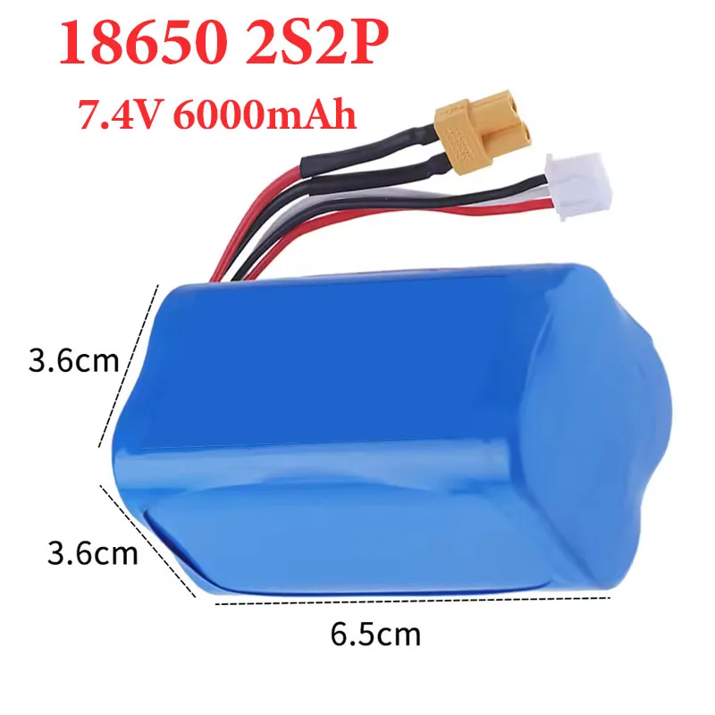 

7.4V 6000mAh/12000mah 18650 2S Li-ion Battery XT30 plug/USB for HUINA 580 550 582 583 1580 1583 1580-005 RC toys cars accessory