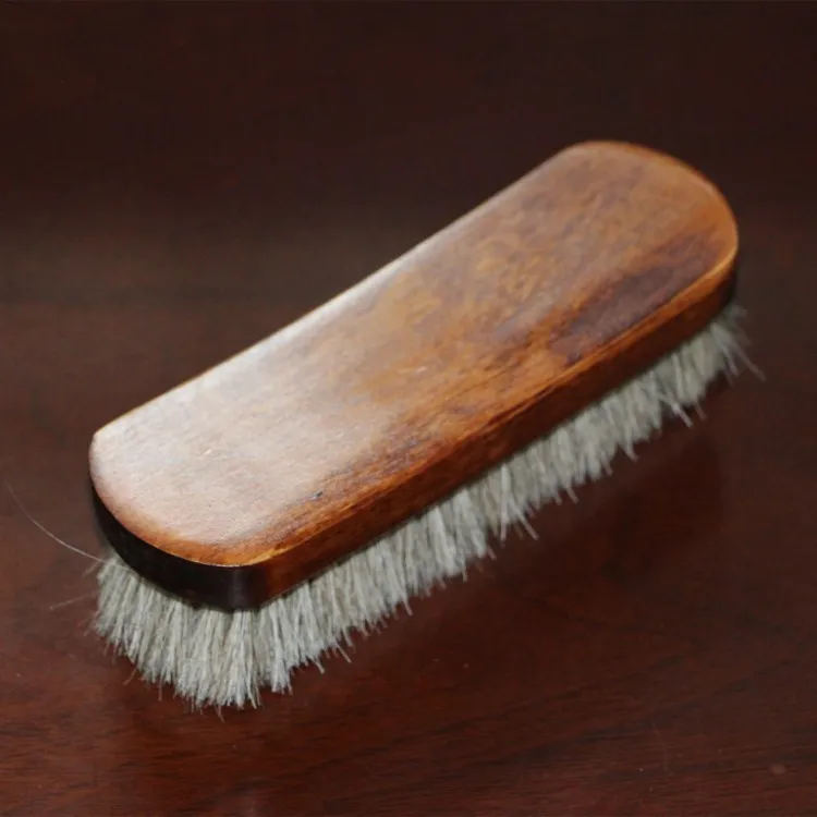 Full Horse Hair Brush, Gray White Hair, Shoe Leather Grease, Polishing, No Skin Damage.