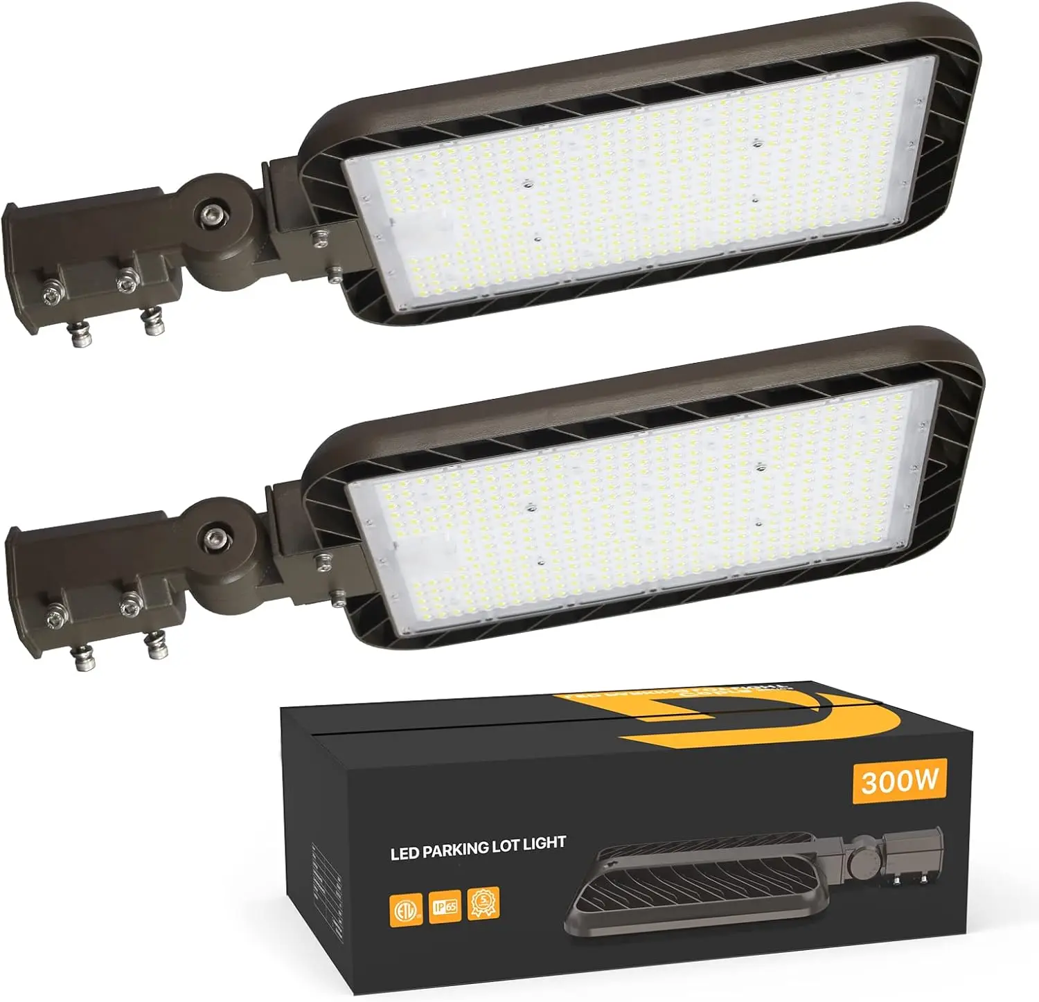 300W LED Parking Lot Lights 2Pack 45000lm Quick Installation Shoebox Light