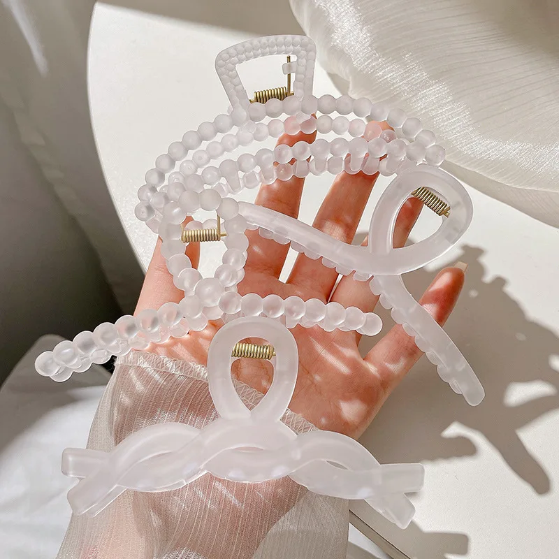 Transparent Hair Claw Clips for Women Sweet Fairy Large Crab Hair Clips Summer Korean Fashion Girls Hair Accessories for Women