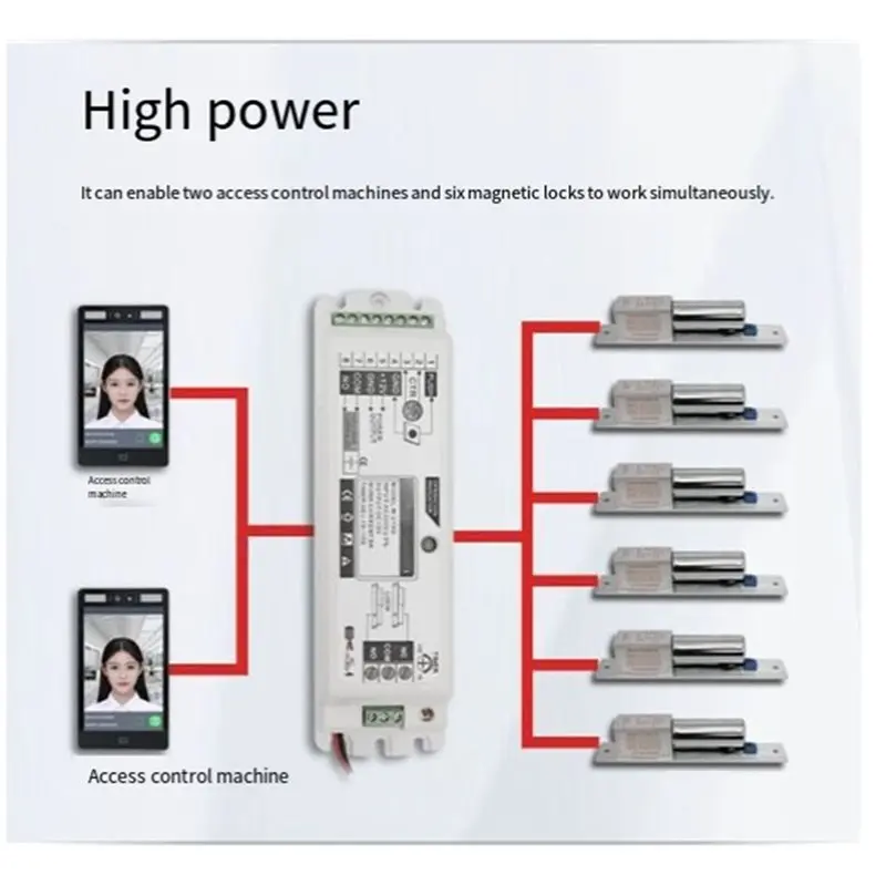 DC 12V 8A Power Supply for Door Access Control System Security Camera AC 220V Input Delay Time Adjustable