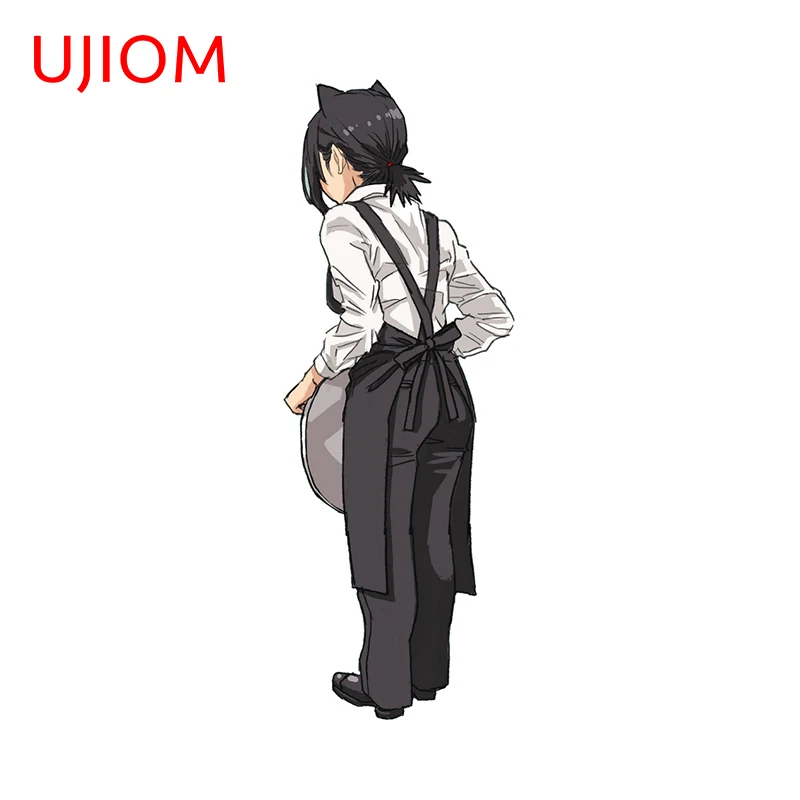 UJIOM 13cm X 4.7cm Kobeni Chibi Cat Girls Wall Stickers Anime Bedroom Creativite Decal Kitchen Cupboard Decoration Murals