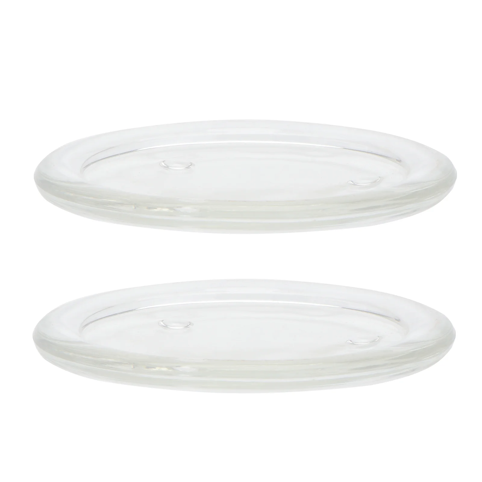 

2 Pcs Glass Candleholder Simple Candleholders Shelf Tabletop Decoration Round Chic