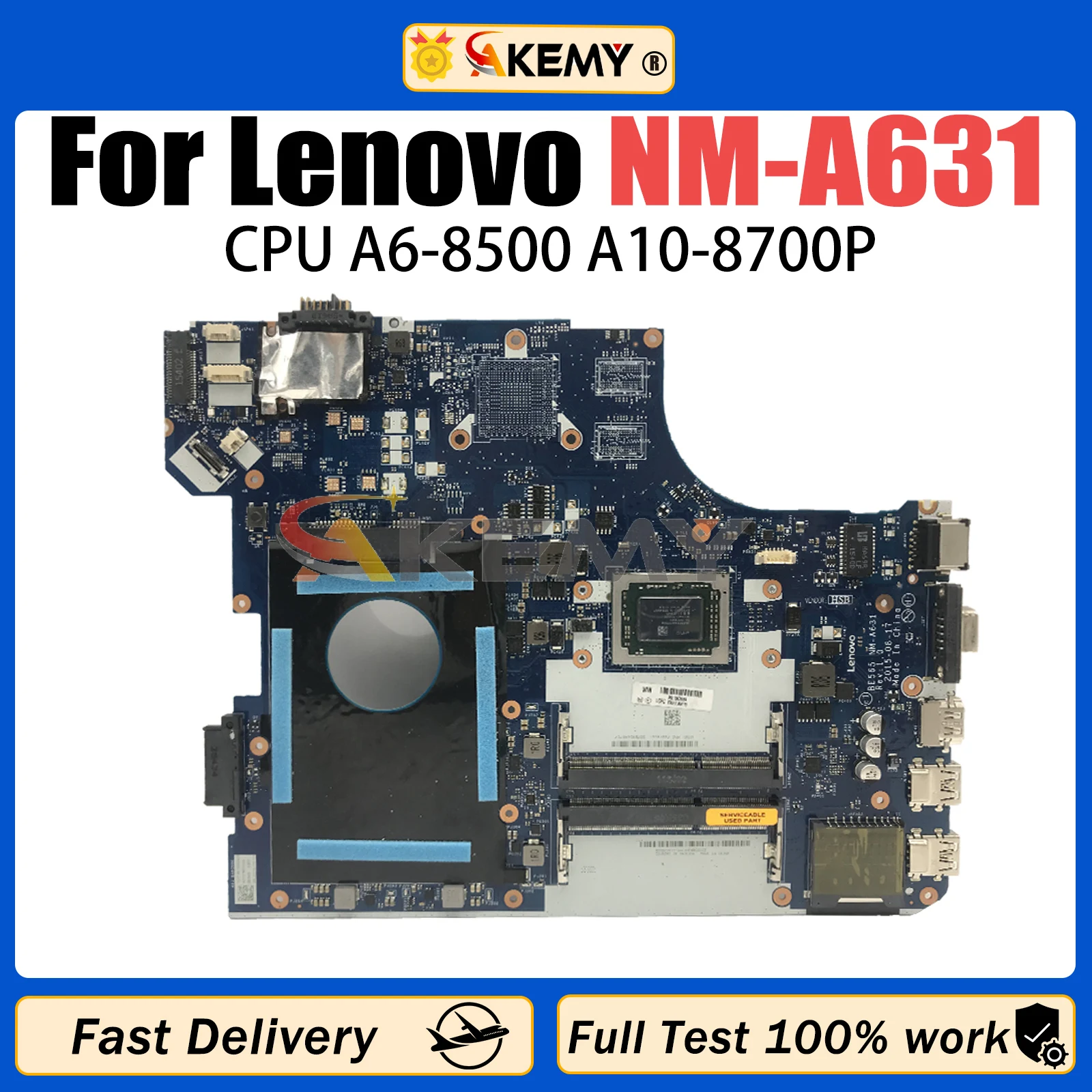 

AKEMY For Lenovo NM-A631 Notebook Mainboard ThinkPad E565 Laptop Motherboard CPU A6-8500 A10-8700P UMA 100% Tested OK