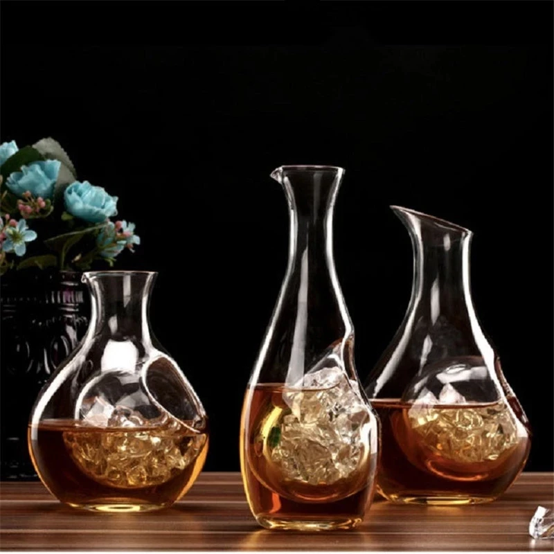 

Japan Crystal Ice Flask Glass Wine Bottle Hamster Nest Cooling Room Hole Sake Glass Beer Cooler Wine Dispenser Carafe Decanter