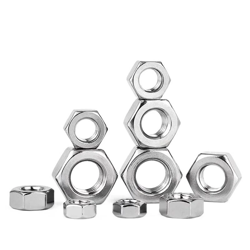 M36 M39 M42 M45 M48 M52 304 SS UNF Fine Thread Hex Nuts - Serrated Tooth Lock Nuts for Heavy Machinery