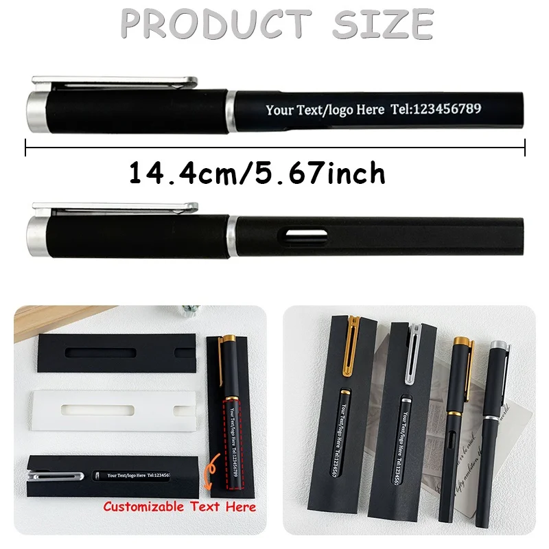 30/50/110SETS Customizable Gel Pens Set with Paper Box Case Customization Sandblasted High-End Office Stationery Supplies