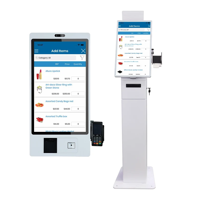 

21 24 27 32-inch touchscreen payment kiosk restaurant floor-to-ceiling/wall-mounted self-service ordering kiosk