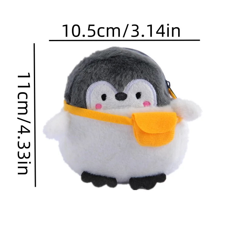 Cute Soft Plush Penguin Coins Bag Cartoon Coin Mini Wallet For Women Girls Plush Purses Gifts