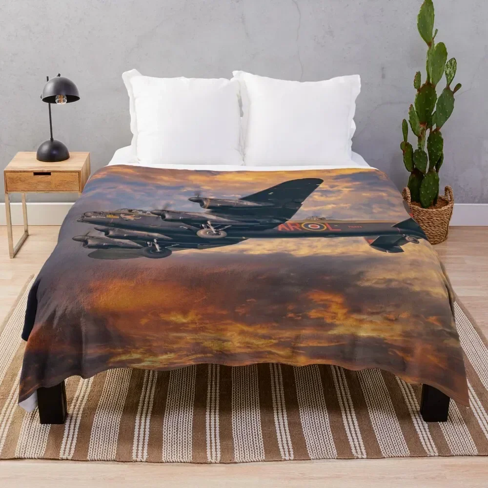

Lancaster Bomber Throw Blanket Machine Washable Soft Warm Blanket