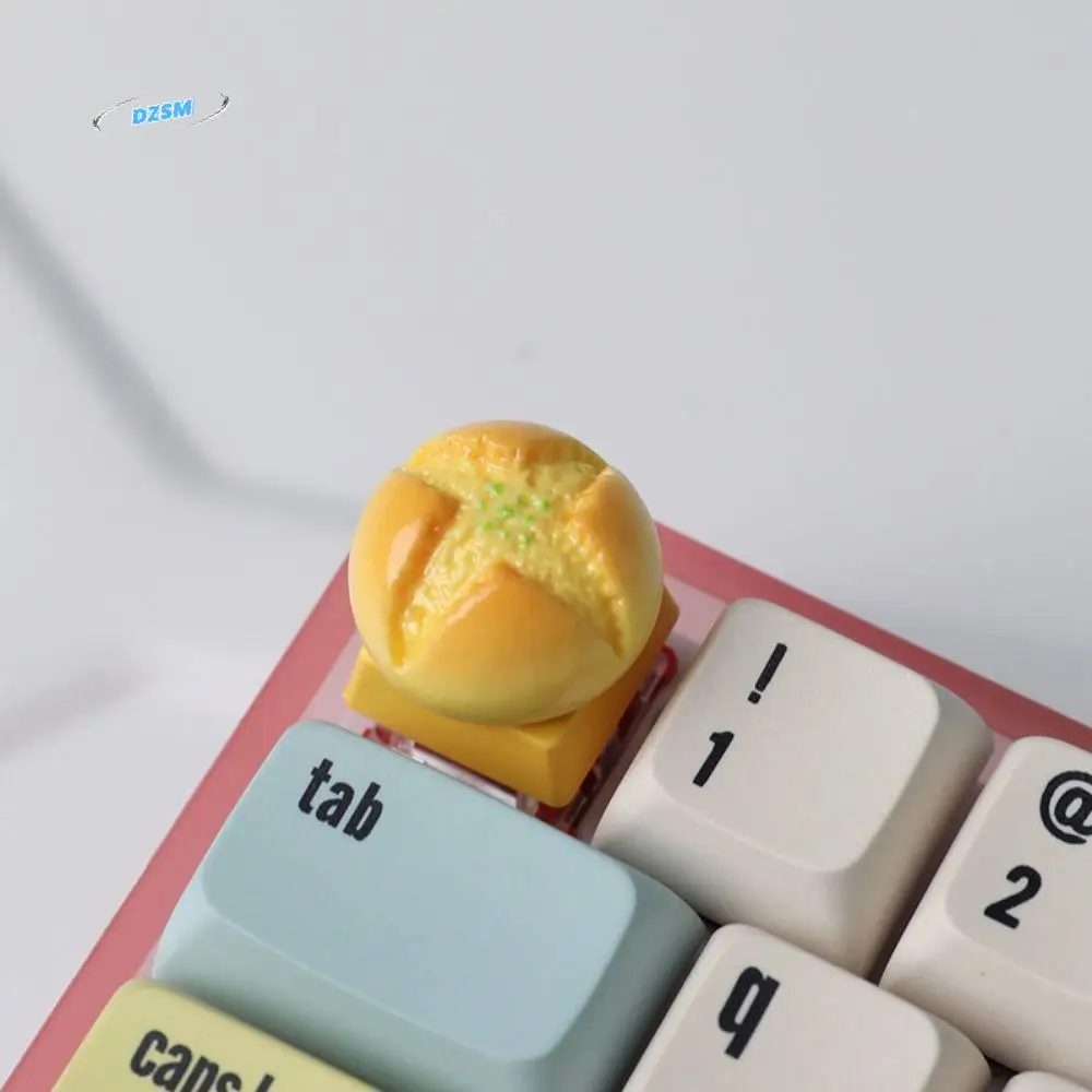 

Universal Pineapple Bun Keycaps Food 3D Cute Bread Keyboard Cap Decoration DIY Mechanical Keyboard Keycap Cross Axis