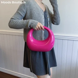 MOODS Luxury Evening Clutch Purse For Women Round Handle PU Leather Wrist Bag Wedding Dinner Party Luxury Designer Handbags 2024
