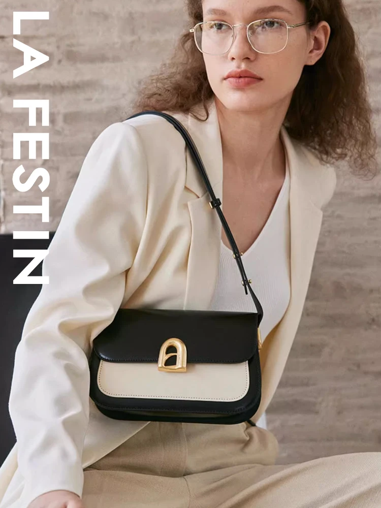 

La Festin маленькая квадратная сумка трапециевидной формы на дверь, новинка 2025, красная роскошная свадебная сумка через плечо на одно плечо под мышками, женская сумка для невесты