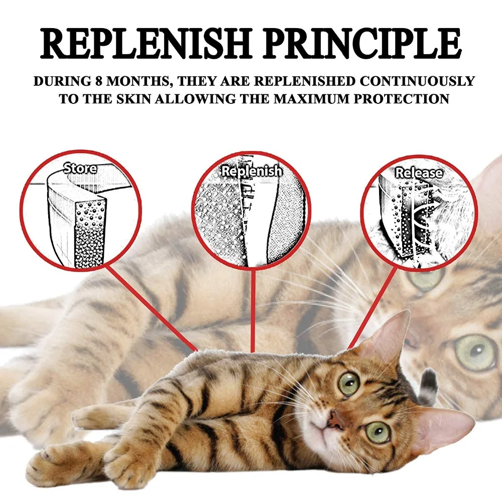 Waterproof Anti-mosquitoes 8 Month Protection Insect Prevention Dogs Collar Cats Flea And Tick Collar view 2