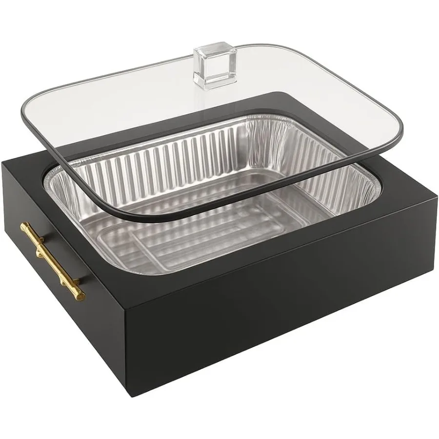 

9x13 Pan Server and Holder Dish Lucite Smart Decor Pans with Lid Fancy 3Piece Clear Serving Set with Rim Cover and Top Elegant