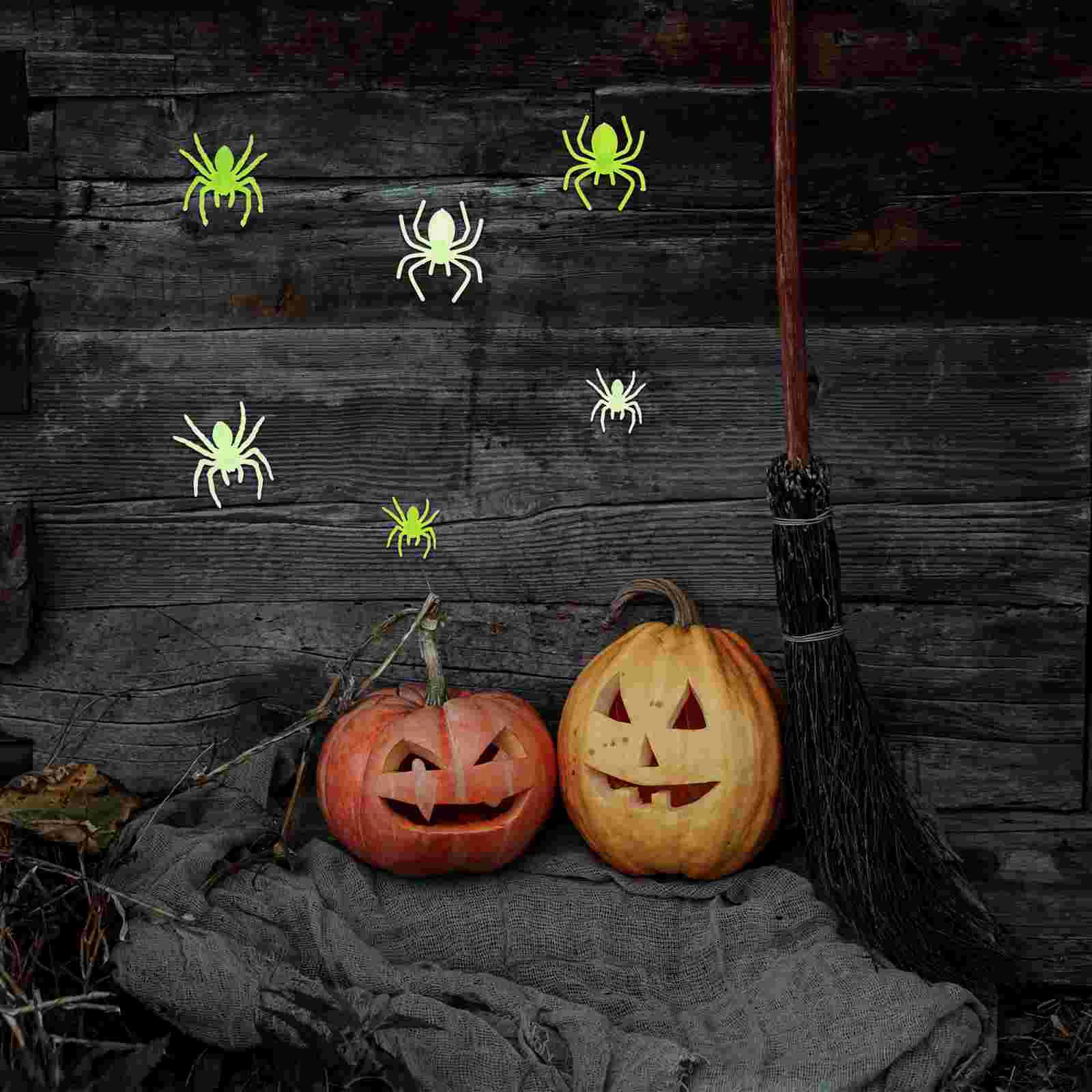 200 pçs plástico mini aranha halloween ornamentos brincadeira adereços decorações brinquedos cores sortidas aranhas falsas