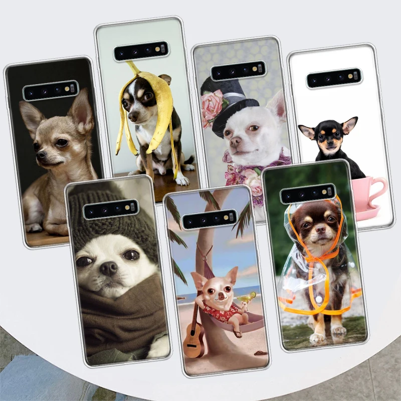 Funda de teléfono Chihuahua Puppy Teacup Dogs para Samsung Galaxy M21 M12 M31S M32 M51 M52 Note 20 Ulte 10 Plus 9 8 J4 J6 + J8 M11 F52 F