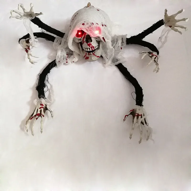 Halloween Horror Props Six Hands Skeleton Sensor Voice-Activated Light-Emitting Ghosts Haunted House Decoration Decoration