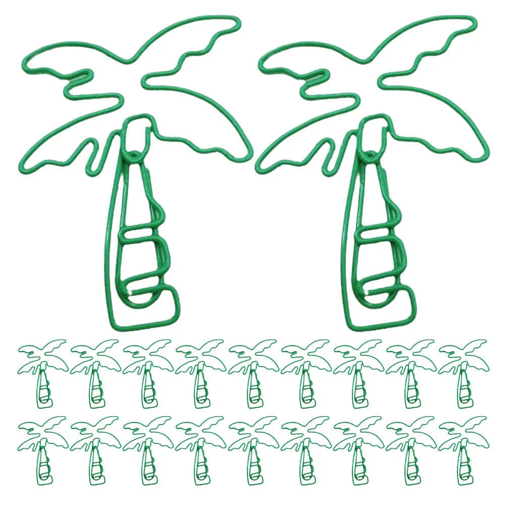 

20 Pcs Coconut Paper Clips Cute Tree Shape Office Supplies Metal Bookmarks Stationery Planners Wedding Decor School Use