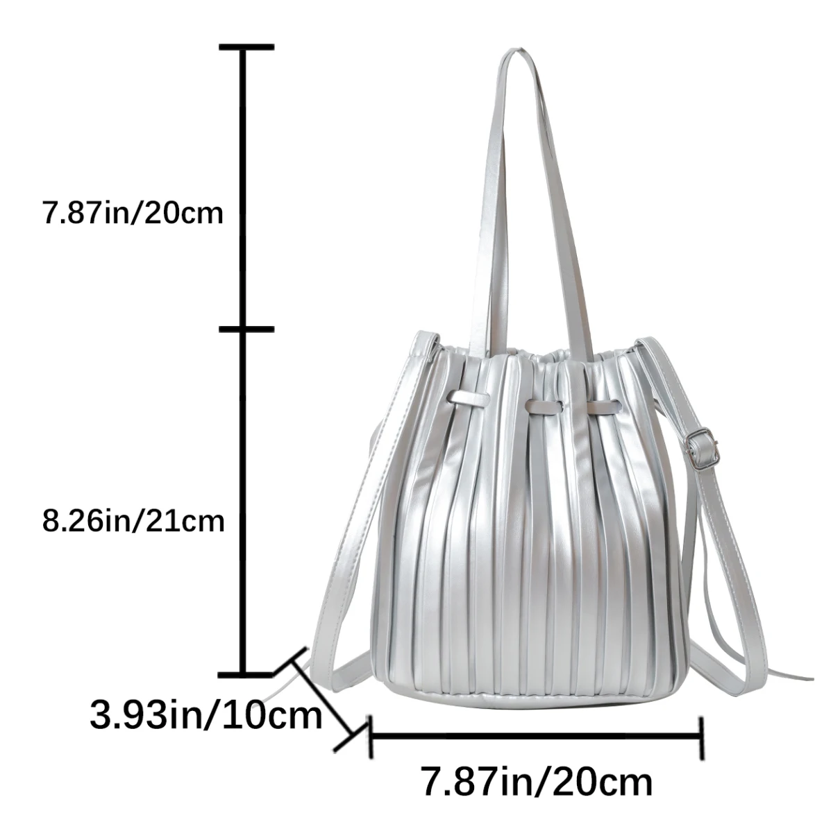 7 Colors Pu Leather Crossbody Bags For Women Brand Designer Strip Pleated Handbag Ladies Bucket Shoulder Bag Fashion Clutches