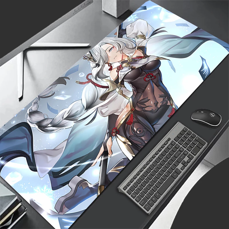 

Mousepad Computer Gaming Accessories Keyboard Pad Office PC Rubber Mouse Pad Decoracion Desk G-genshin Impact Shenhe Mouse Mat