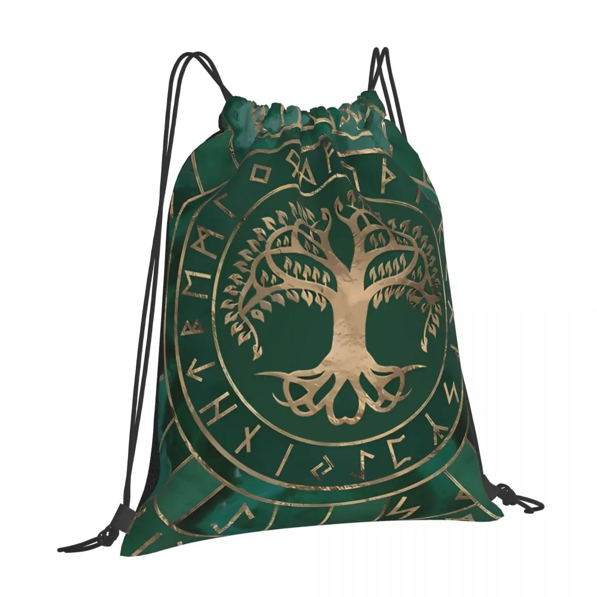 Tree Of Life V-Viking Age Cool Kawaii Drawstring Bags Hiking Shoe Clothes Storage Multi-function Teen Portable Rucksack Pouch