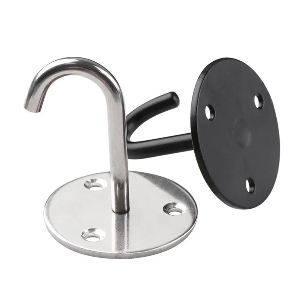 1Pcs Durable Pad Eye Wall Hook Plate Deck Stainless Steel Ceiling Mount Hanger Black Silver Fixed Door Buckle for Fan Lamp