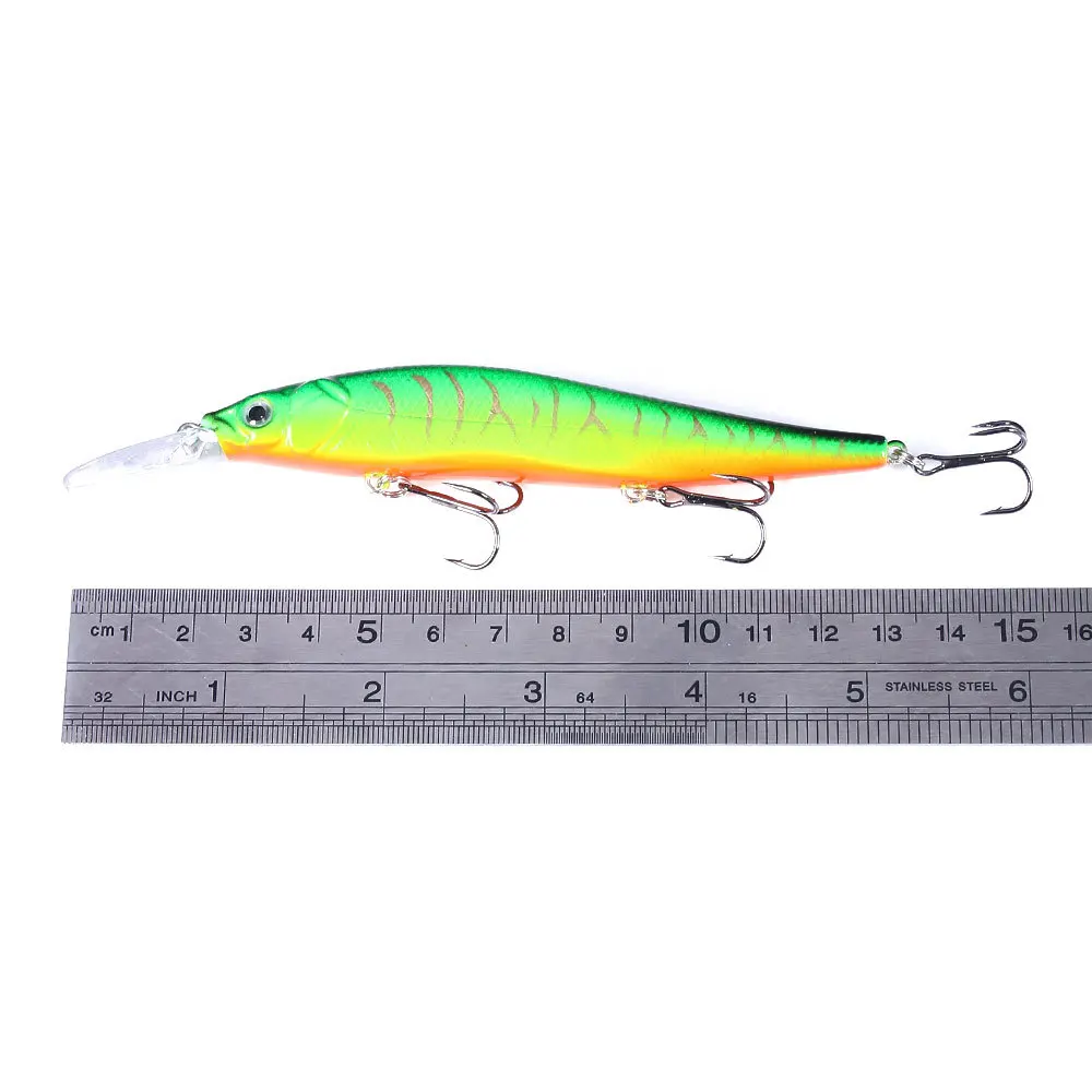 1Pcs Fishing Lure 115mm/14g Minnow Crankbait Wobblers 3D Eyes Perch Artificial Bait Pike Carp Bait Swim Bait Fishing Pesca view 3