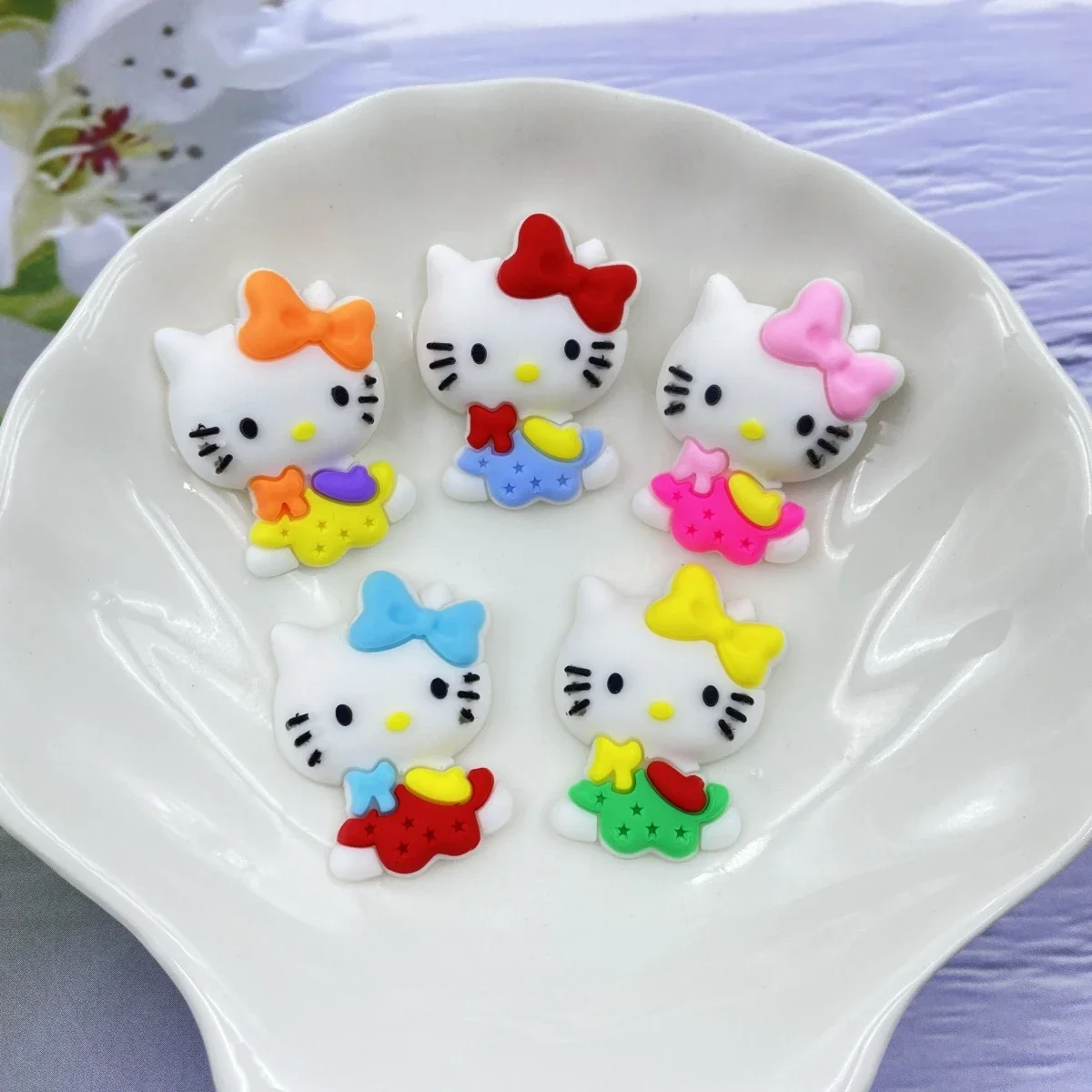 20PCS Cartoon Cat PVC Soft Rubber Flat Back DIY Scrapbook Decoration Mobile Phone Craft Decorations